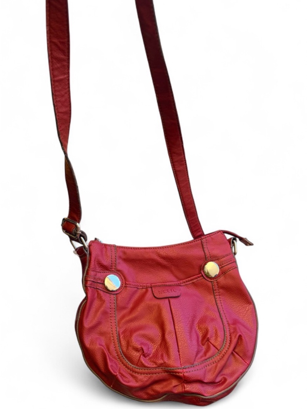 Relic Red Leather Crossbody Purse